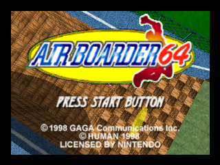 Air Boarder 64 title screen for Nintendo 64